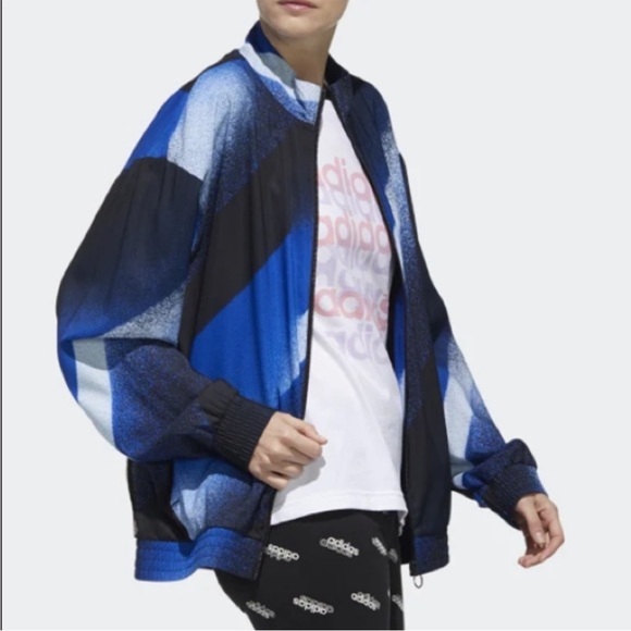 ADIDAS UNLEASH THE CONFIDENCE WOVEN JACKET TRACK TOP ROYAL BLUE & BLACK SIZE XS - Picture 3 of 16